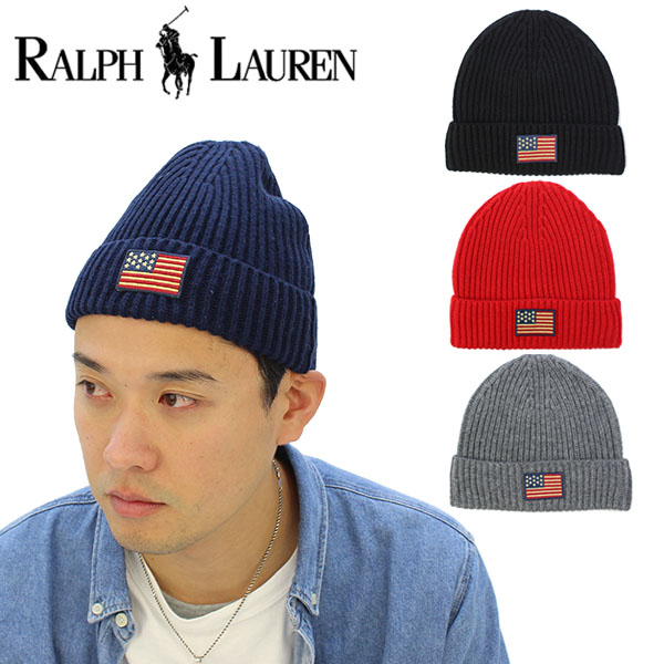 ラルフローレン Ralph Lauren American Flag Cuff Hat ニット帽 ニット 
