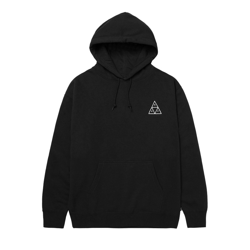 【美品】希少サイズ XXL HUF ハフ プルオーバーパーカー 黒 フロントロゴ HUF（ハフ） パーカー HUF LOGO APPLIQUE HOODED FLEECE ロゴ
