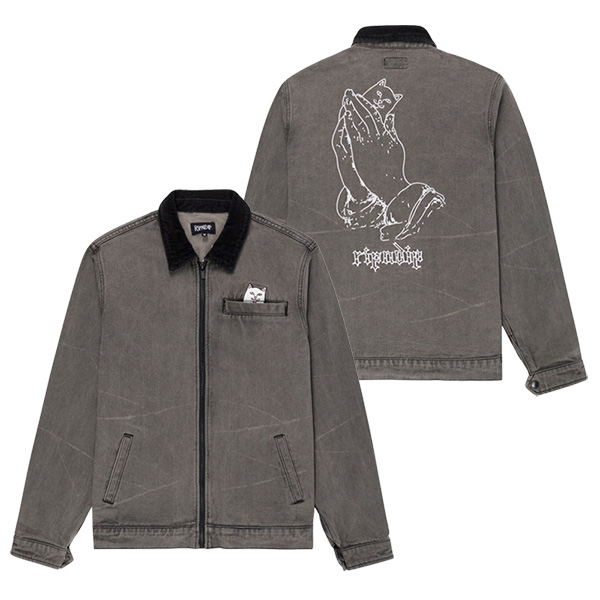 リップンディップ RIPNDIP Los Feliz Denim Work Jacket /Charcoal Stone Wash デニム ジャケット  アウター 男性 メンズ [AA]