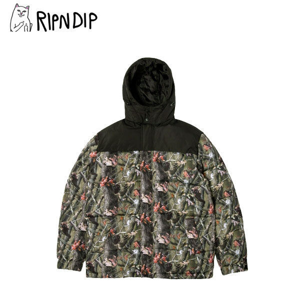リップンディップ（RIPNDIP) Nerm & Jerm Tree Camo Puffer Jacket 