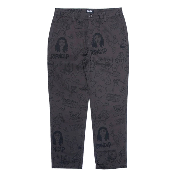 ripndip パンツ Travis Wide Leg Pants (Charcoal) – RIPNDIP