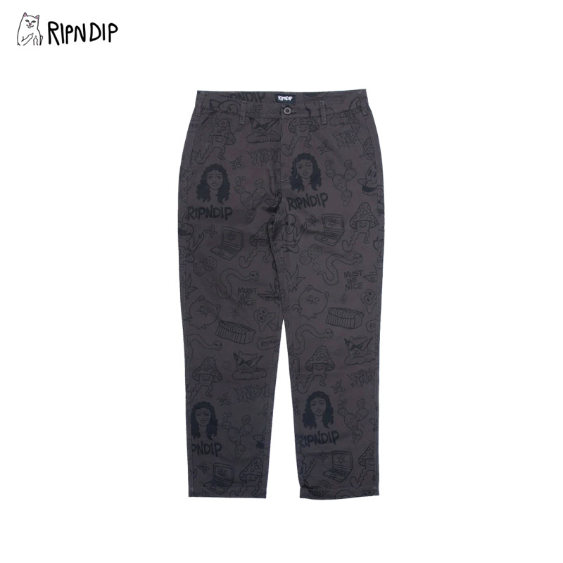 並行輸入】リップンディップ RIPNDIP Nerm Doodle Cotton Twill Pants