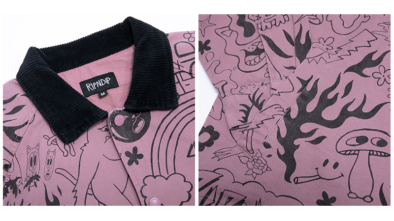 RIPNDIP リップンディップ We Don't Care Coaches Jacket Mauve