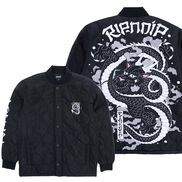 リップンディップ RIPNDIP Mystic Jerm Quilted Bomber Jacket Black