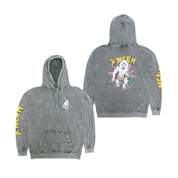 リップンディップ RIPNDIP X Nerm Hoodie Charcoal Mineral Wash