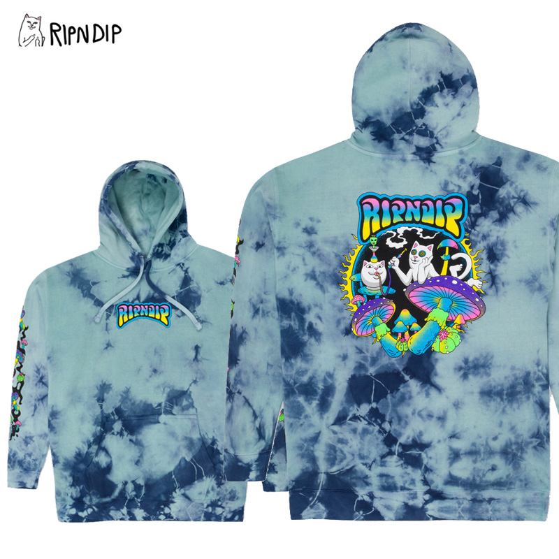 リップンディップ（RIPNDIP Psychedelic Garden Hoodie Navy/Aqua 