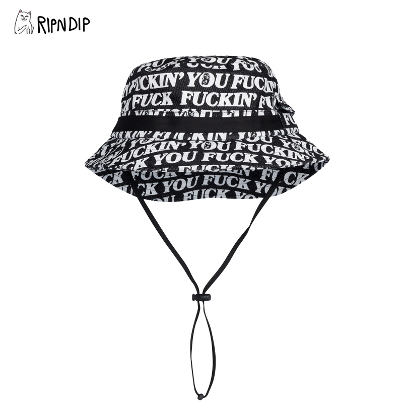 リップンディップ RIPNDIP Fuckin Fuck Boonie Denim Hat Black ブーニー バケットハット バケハ 帽子 [AA]