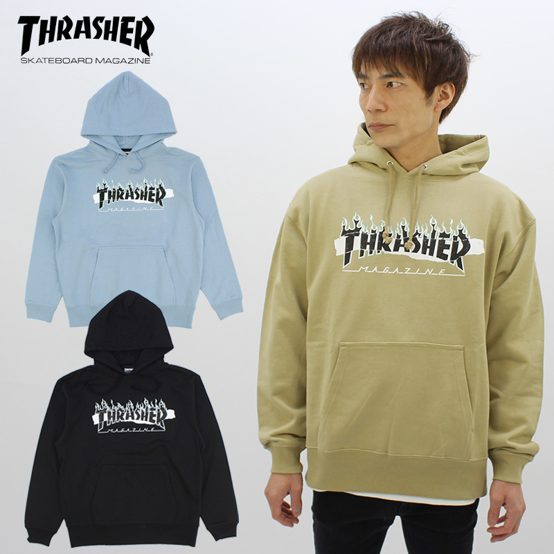 thrasher ナイロン プルオーバー ライトグレー thrasher ナイロン プルオーバー ライトグレー THRASHER