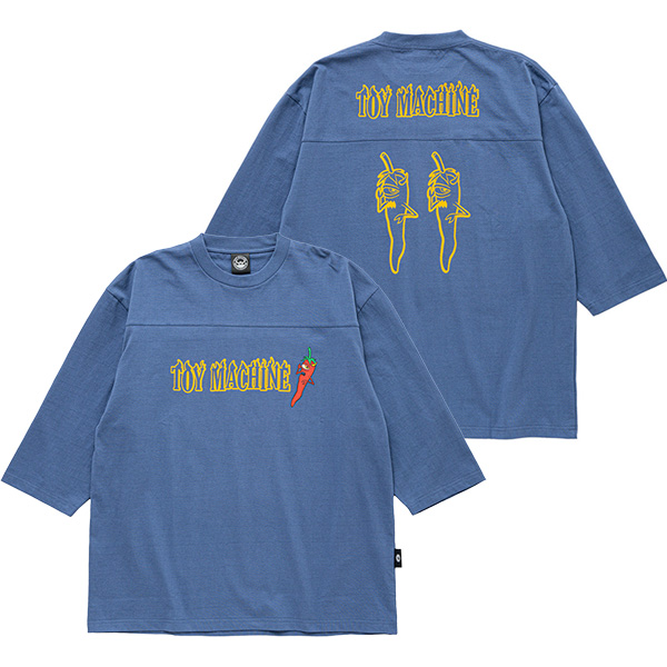 トイマシーン メンズ プリント 7分袖Tシャツ TOY MACHINE ペッパー セクト フットボールTシャツ 7分袖 トップス ロングTシャツ  tmpflt20 | TOY MACHINE | 03