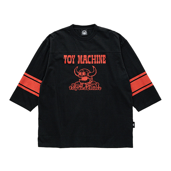 トイマシーン メンズ プリント 7分袖Tシャツ TOY MACHINE デス モンスター フットボールTシャツ 7分袖 トップス tmpflt21 | TOY MACHINE | 02