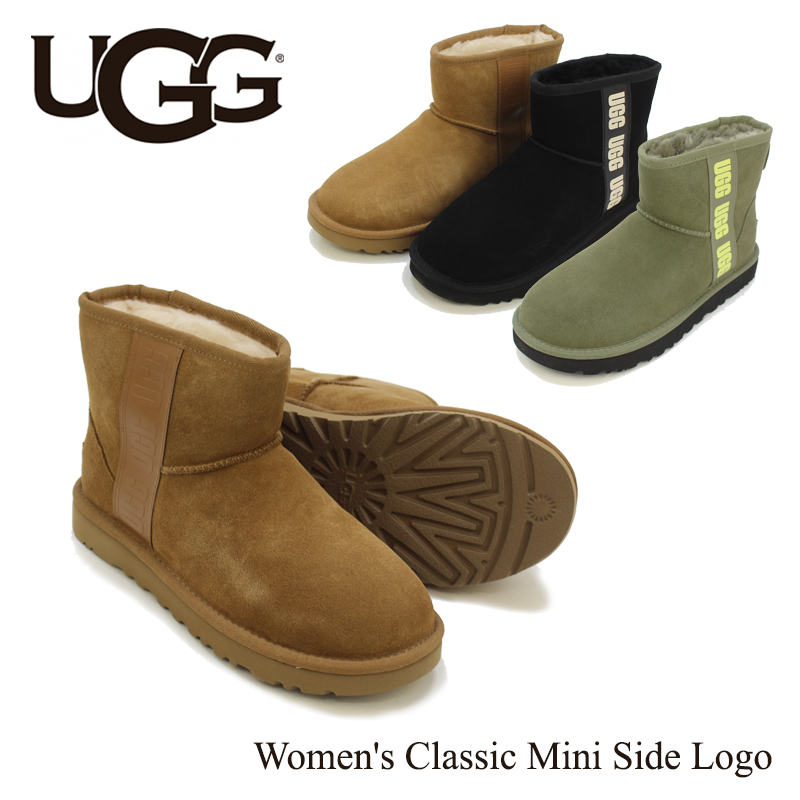 アグ UGG ウィメンズ クラシック ミニ サイド ロゴ Women's Classic Mini Side Logo ムートンブーツ ショート  [CC]