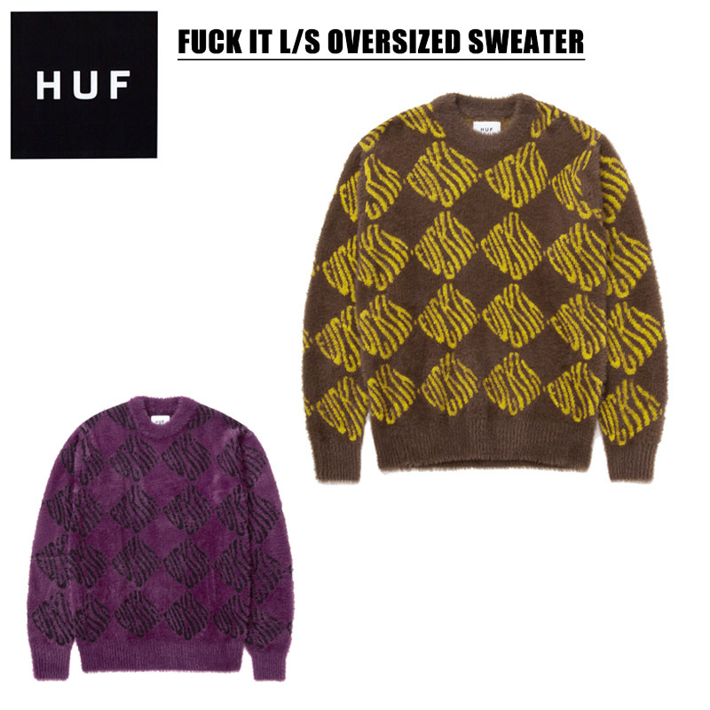 ハフ HUF FUCK IT L/S OVERSIZED SWEATER オーバーサイズ セーター ニット 女性用 ウィメンズ レディース[BB]