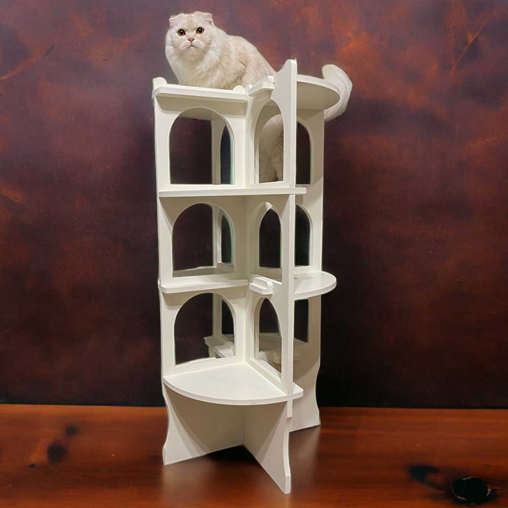 キャットコロッセオ】猫家具 水洗いできる猫のお城 螺旋階段型