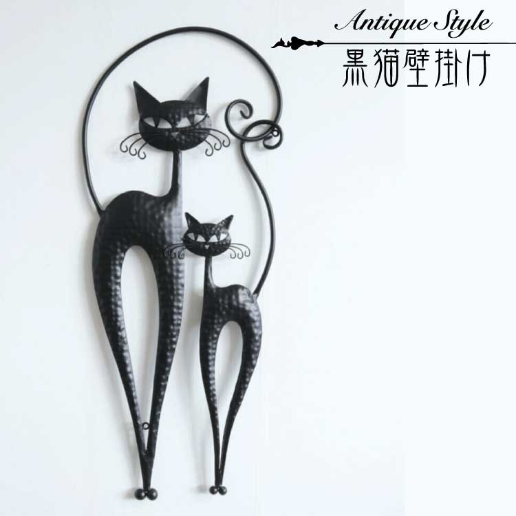 Antique Style【黒猫壁掛け】 アイアン クラシック アンティーク 壁