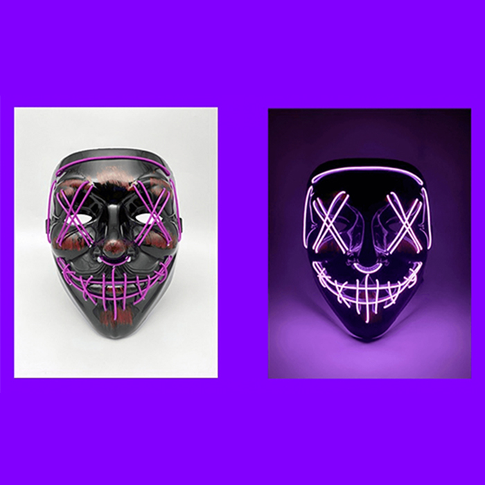 電池付ですぐ使用できる】ハロウィン 光るマスク コスプレ マスク LED