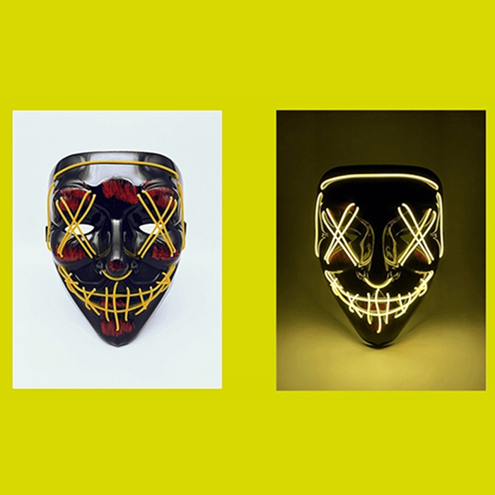 電池付ですぐ使用できる】ハロウィン 光るマスク コスプレ マスク LED