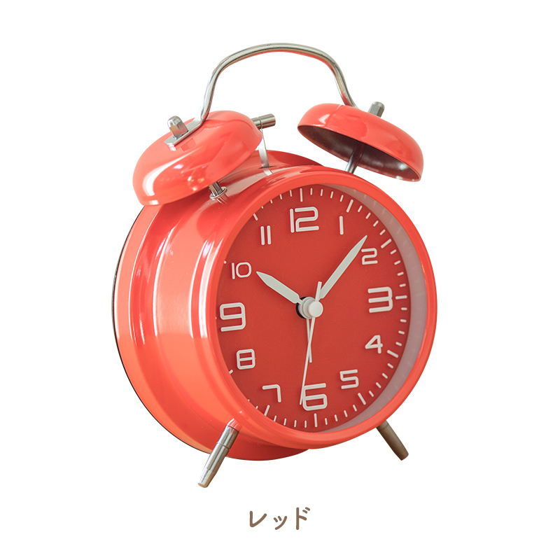 激安通販 目覚まし時計 スクイーズ オレンジ ベル 時計 おしゃれ お洒落 かわいい インテリア 目覚まし アラームクロック アラーム  ステップムーブメント