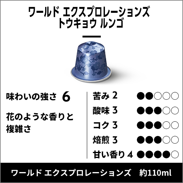 公式 ネスプレッソ ワールド エクスプロレーションズ トウキョウ ルンゴ 5本セット(50カプセル)オリジナル(ORIGINAL)専用カプセル 関連画像1