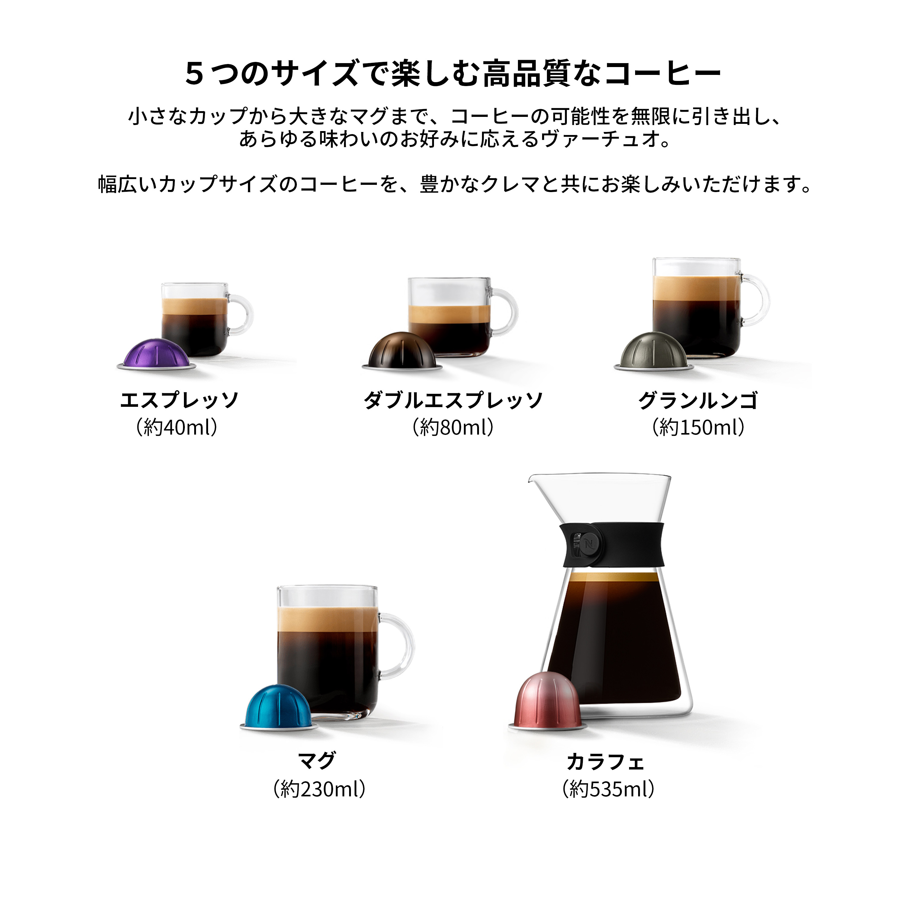 ネスプレッソ 公式 ヴァーチュオ カラフェ セット（1種 14カプセル＋