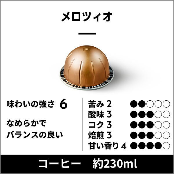 公式 ネスプレッソ メロツィオ(マグ:230ml)4本セット(40カプセル)ヴァーチュオ (VERTUO) 専用カプセル 関連画像1