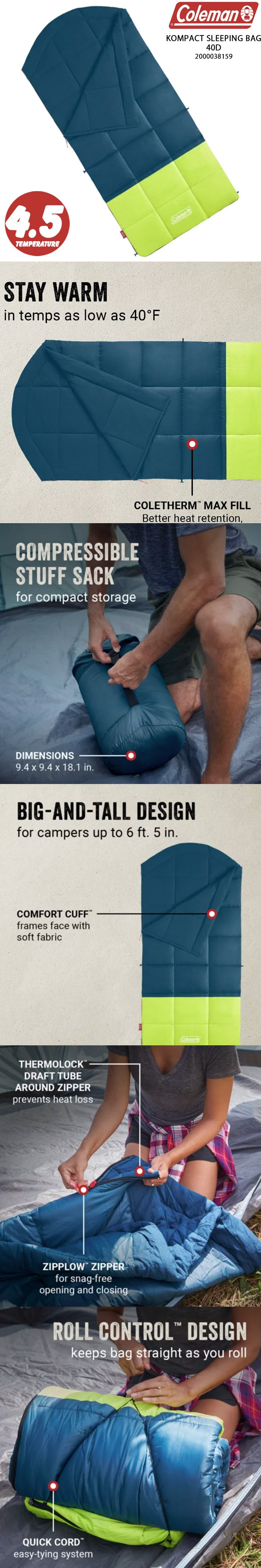 Coleman（コールマン） 寝袋 シュラフ 寝具 COLEMAN KOMPACT SLEEPING