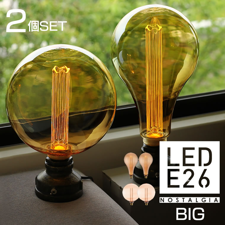 2個セット ノスタルジアBIG LED電球 大型照明器具 エジソンバルブLED 