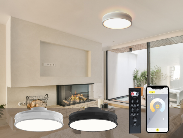 デュアルシーリングライト LED おしゃれ 2024年新製品 エジソンスマート 12畳用 調光調色 モダン 北欧 リモコン付き スマホ 天井 間接照明器具 WiFi アレクサ