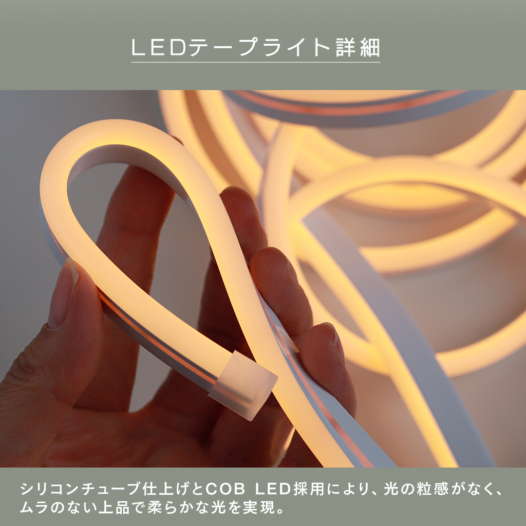 LEDテープライト 5m エジソンスマート COB シリコンチューブライト LEDストリップ ネオンライト スマート照明 Wi-Fi スマホ アレクサ対応 調光調色 リモコン付き