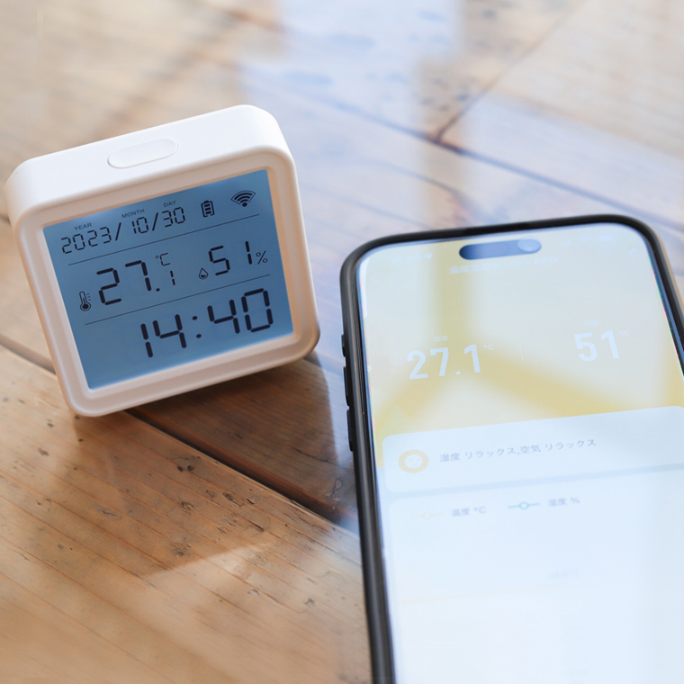 温度計 湿度計 エジソンスマート 2023年12月新製品 温度湿度センサーPRO デジタル 壁掛け wifi 置き時計 小型 温湿度計 日付 高精度 熱中症対策 データロガー｜nestbeauty｜17