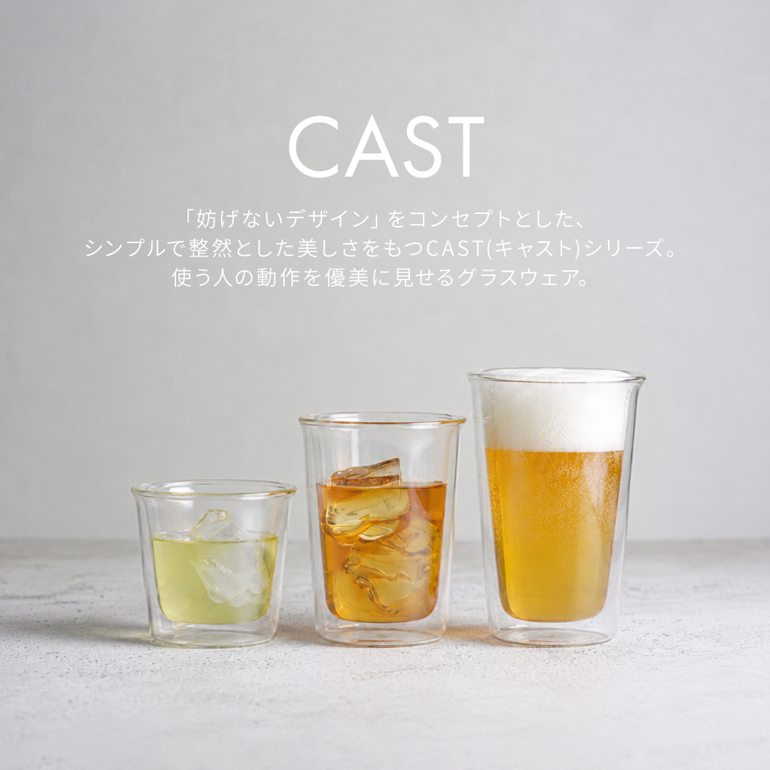 KINTO（キントー） KINTO CAST ダブルウォールグラス 250ml ロック