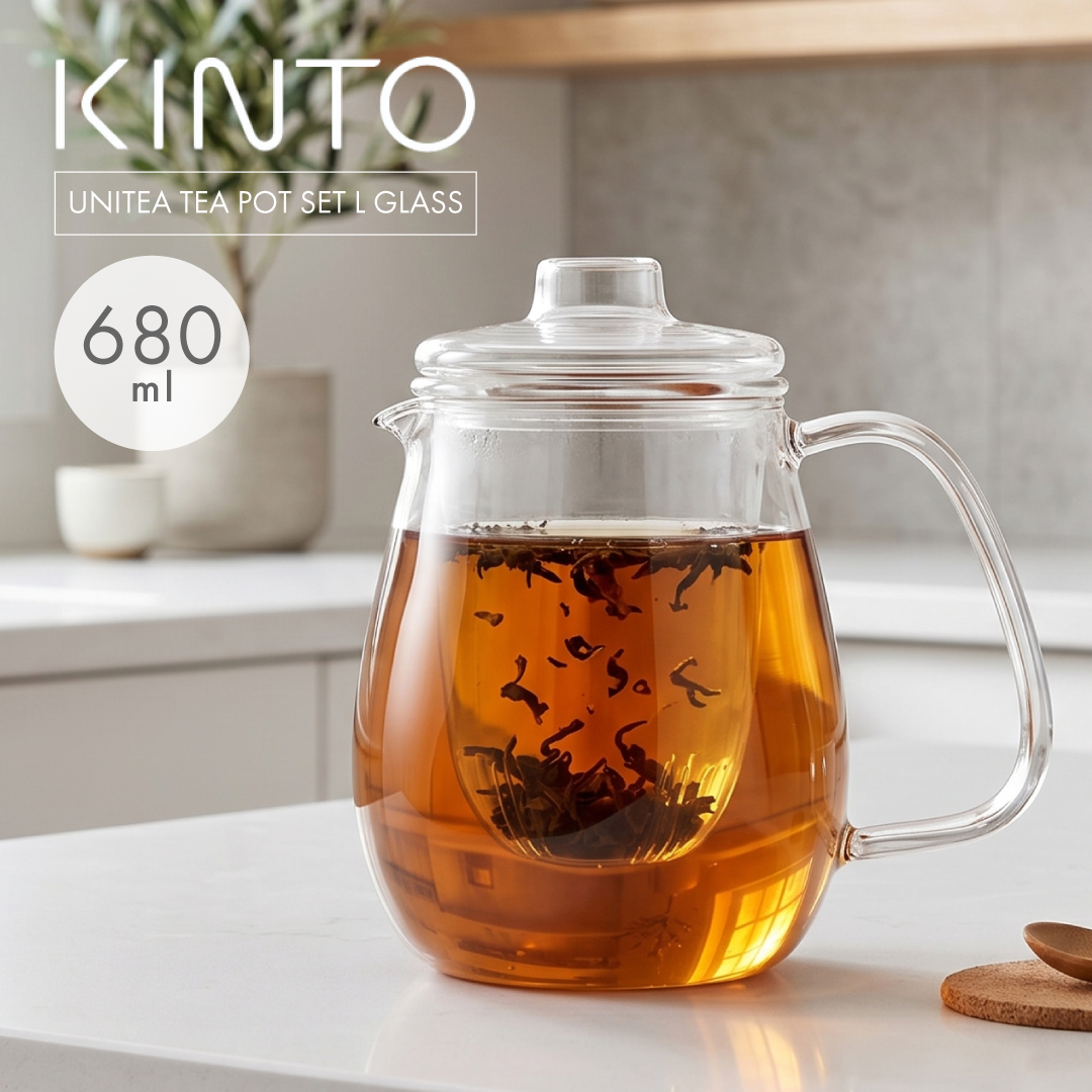 KINTO（キントー） ティーポット 680ml UNITEA 耐熱ガラス 透明 大きい