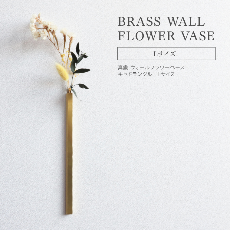 一輪挿し 壁掛け おしゃれ BRASS ウォールフラワーベース キャドラングル L 花瓶 壁面インテリア 真鍮 北欧 花器 観葉植物 ドライフラワー  ナチュラル モダン : shisei15 : ネストビューティ - 通販 - Yahoo!ショッピング