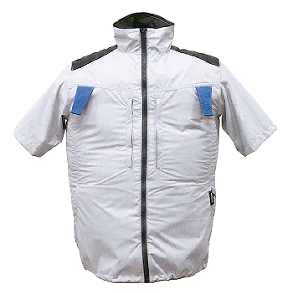 ファン付き作業服 AR3252 半袖タイプ 1セット 19V シルバー M L ファン付き作業服 AR3252 半袖タイプ 1セット 19V シルバー M L