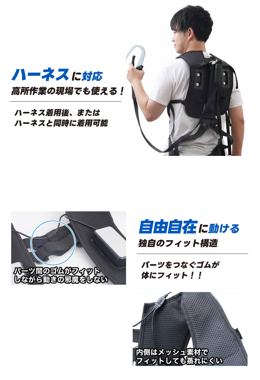 ハーネス対応冷蔵ベスト ペルチェ式 バッテリーセット RZFHTVSBKBT