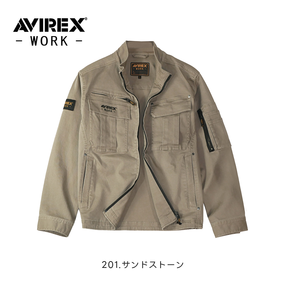 AVIREX WORK ストレッチ コットン ワークジャケット AV405 アヴィレックス ワーク ジャンパー オールシーズン メンズ レディース 作業服 作業着 ワークジャケット AV405 アビレックス ワーク AVIREX WORK 2025-2026