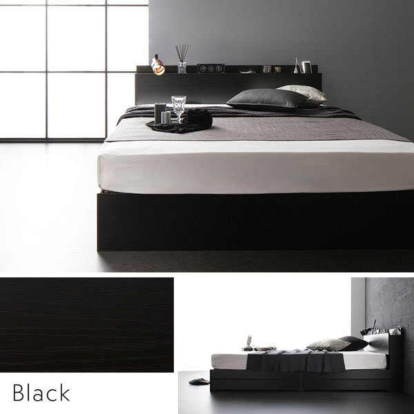 ベッド セミダブル ベッドフレームのみ シャビーオーク 宮付 収納