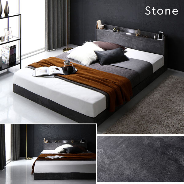 ベッド シングル ベッドフレームのみ シャビーオーク 宮付 すのこ