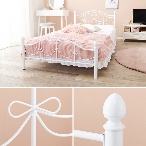 シングルベッド フレーム単品 約幅100×奥行206×高さ74cm ホワイト