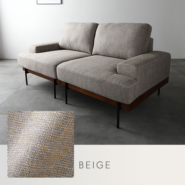 デザインソファ 2.5人掛け ソファ 単品 ネイビー ファブリック