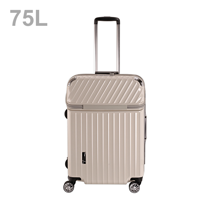 TRAVELIST モーメントフレーム スーツケース M 75L ホワイトヘアライン