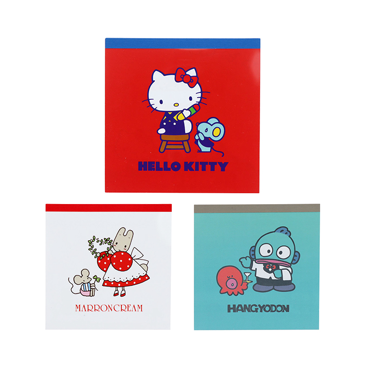 サンスター文具 サンリオキャラクターズ スクエアメモ レトロ 3柄 [M便