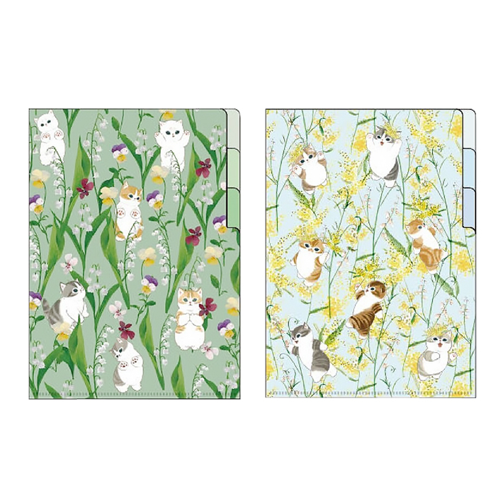 サンスター文具 mofusand×日比谷花壇 クリアファイル 3P A5 2柄 [M便 1