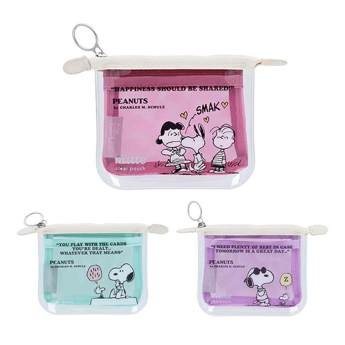 coco☁️（新品3点）ファミリアピーナッツコラボポーチ　クリアホルダー2枚 scp-s23355.jpg
