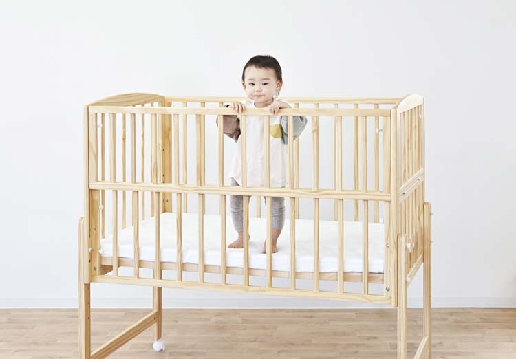yamatoya Wオープンベビーベッド 132×77×120 cm ノモック Wオープンハイタイプ ベビーベッド – ベビーベッド