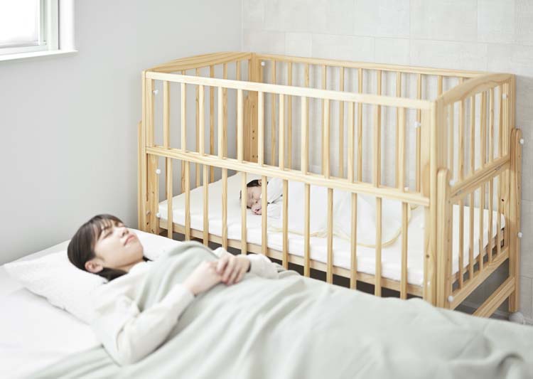 ノモック Wオープンハイタイプ ベビーベッド グレー ( 1台 )/ 大和屋