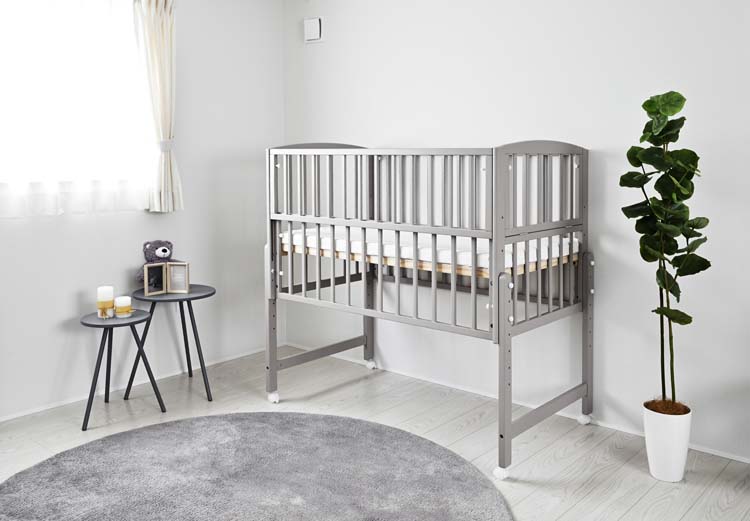 ノモック Wオープンハイタイプ ベビーベッド グレー ( 1台 )/ 大和屋