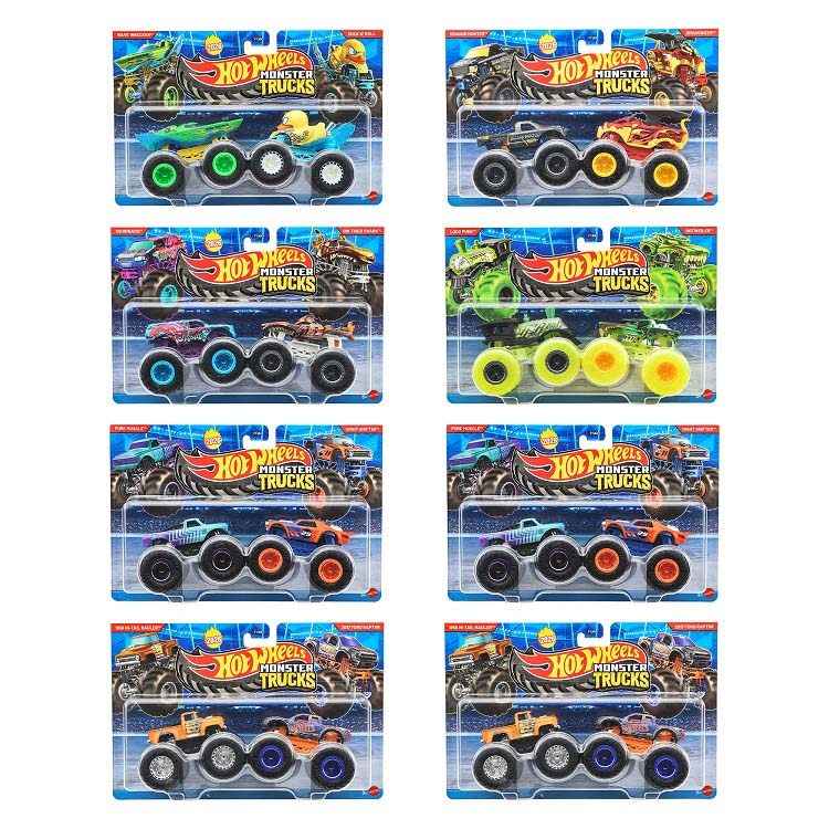 ホットウィール モンスタートラック1：64 2パックAst ミニカー BOX販売