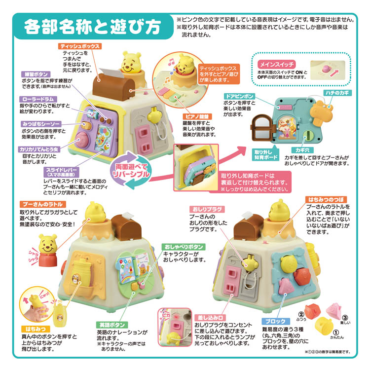 【匿名配送】Peek a boo！ Friends くまのプーさん　知育玩具 タカラトミー 3WAYへんしん知育ボックス くまのプーさん (知育