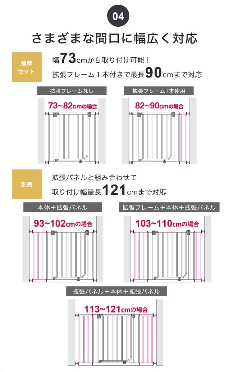 NEWベビーズゲイト123 ホワイト ( １セット )/ 日本育児 ( ベビー