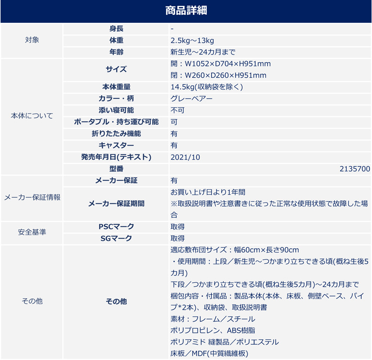 ラッピング無料 アップリカ ココネル エアー ベビーベッド 1台 AB